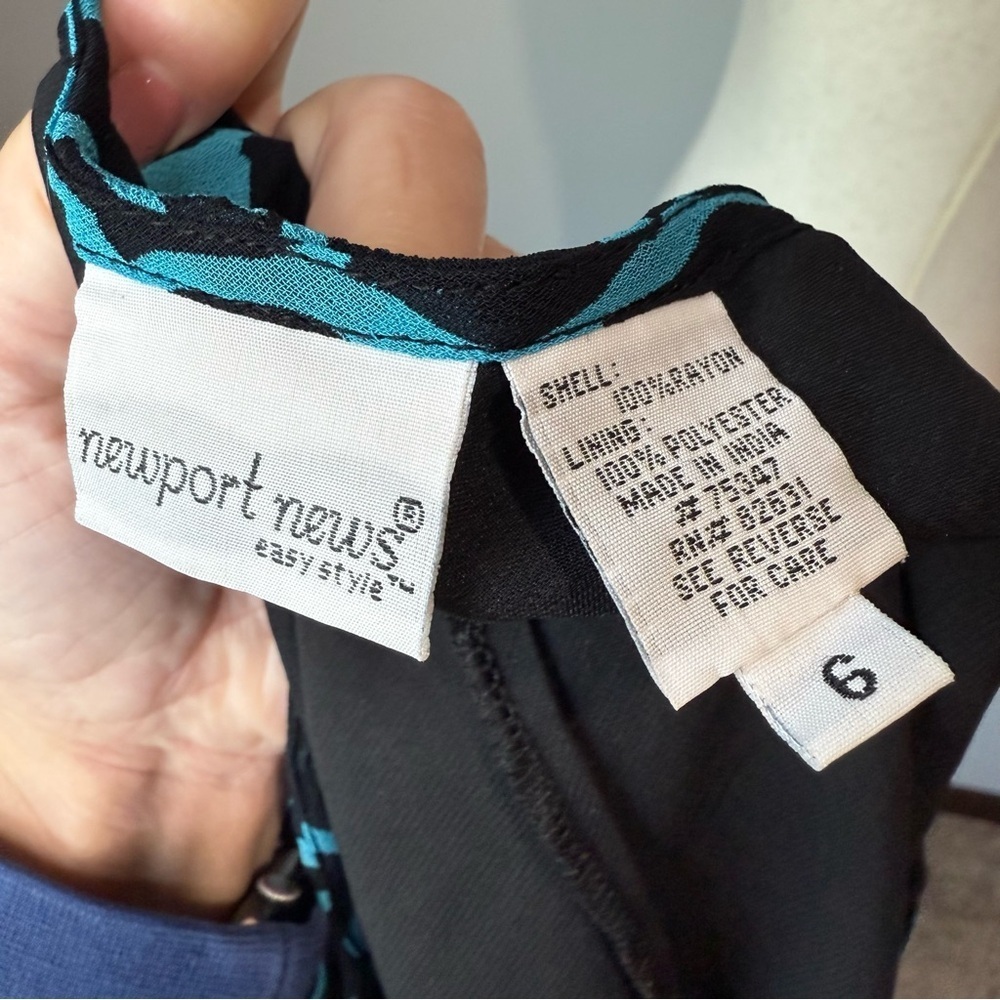 Newport News Teal and Black Animal Print Camisole - Picture 4 of 4